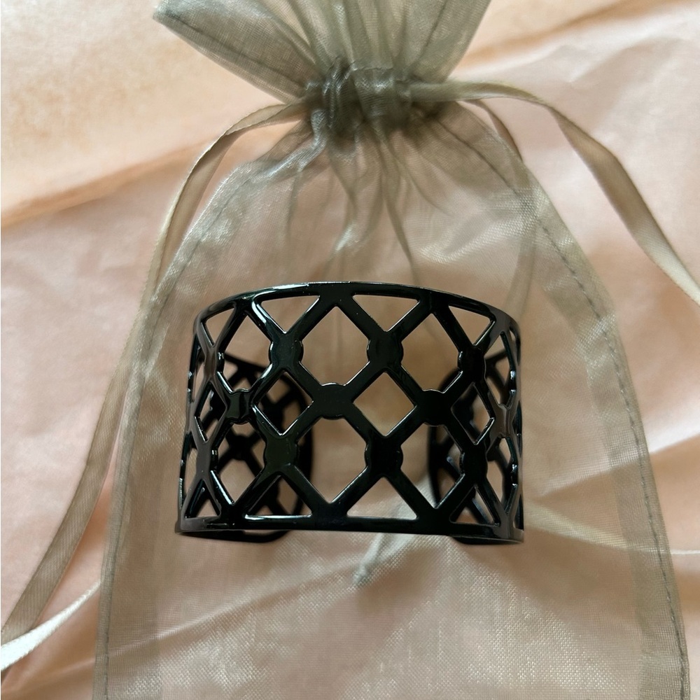 Lia Sophia Vintage  "Black Lattice" Cuff style bracelet.